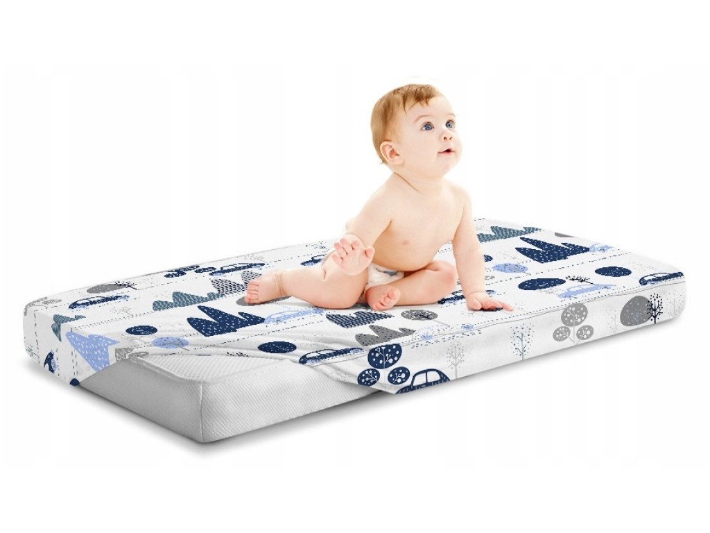 eliNeli Napínací prostěradlo do postýlky i postele Auta a hory rozměr: 60 x 120 cm