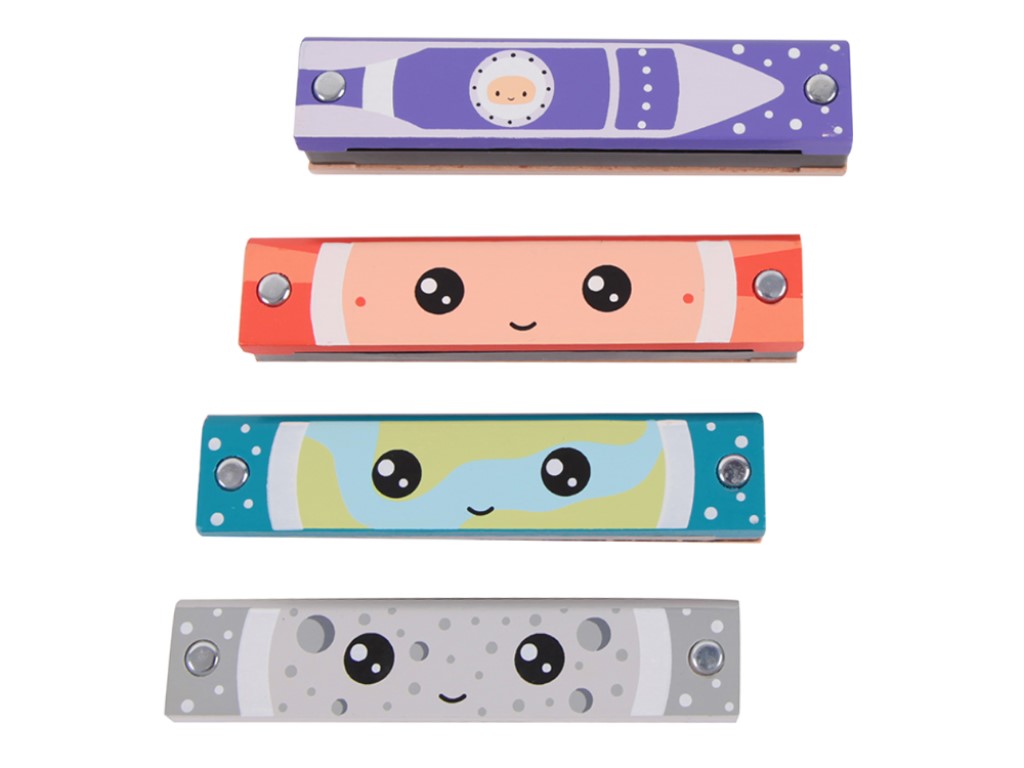 Classic WORLD Dětská foukací harmonika – vesmír barva: Modrá