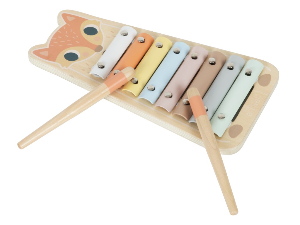eliNeli Dřevěný xylofon pro děti – Liška