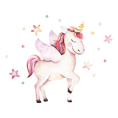 Yokodesign Nálepka na zeď – magický jednorožec Velikost: maxi – XL