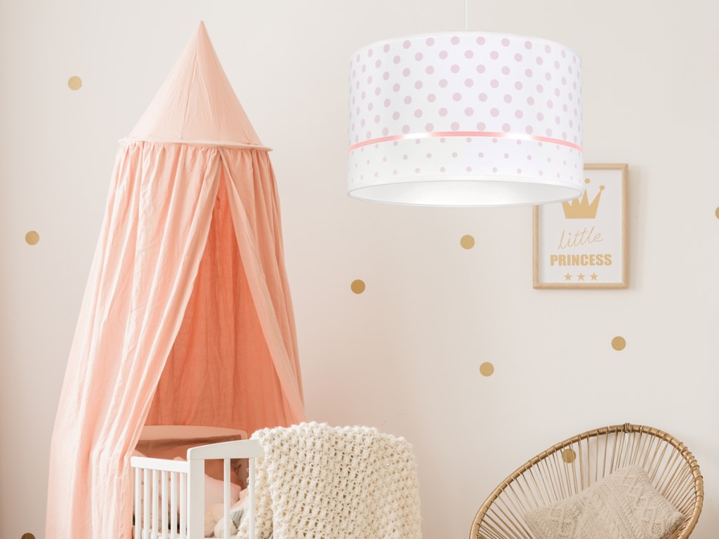 ELIS DESIGN Dětský lustr - Růžové puntíky (obrázek 3)