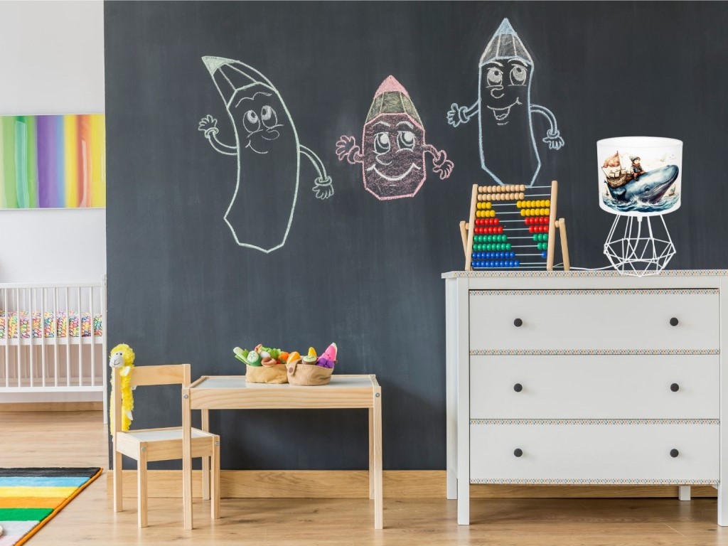 ELIS DESIGN Dětská stolní lampa – Chlapec a velryba