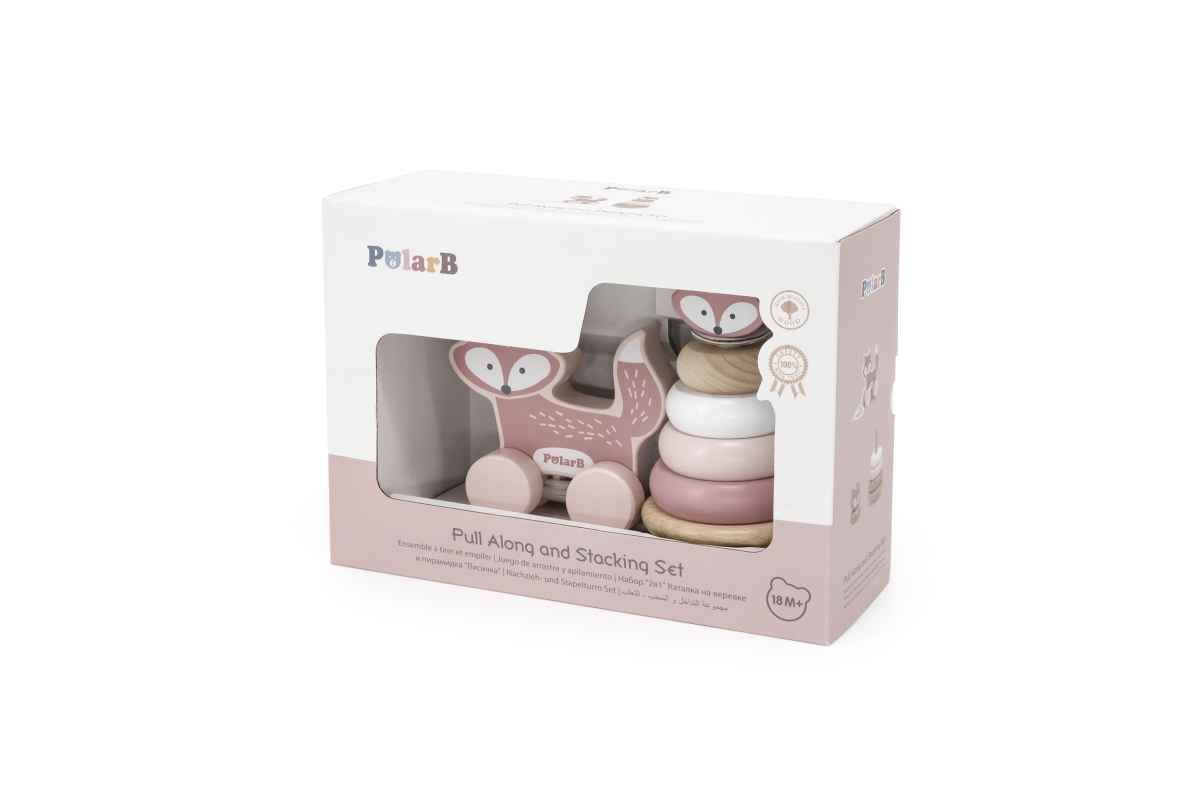 PolarB Dřevěná tahačka a pyramida liška