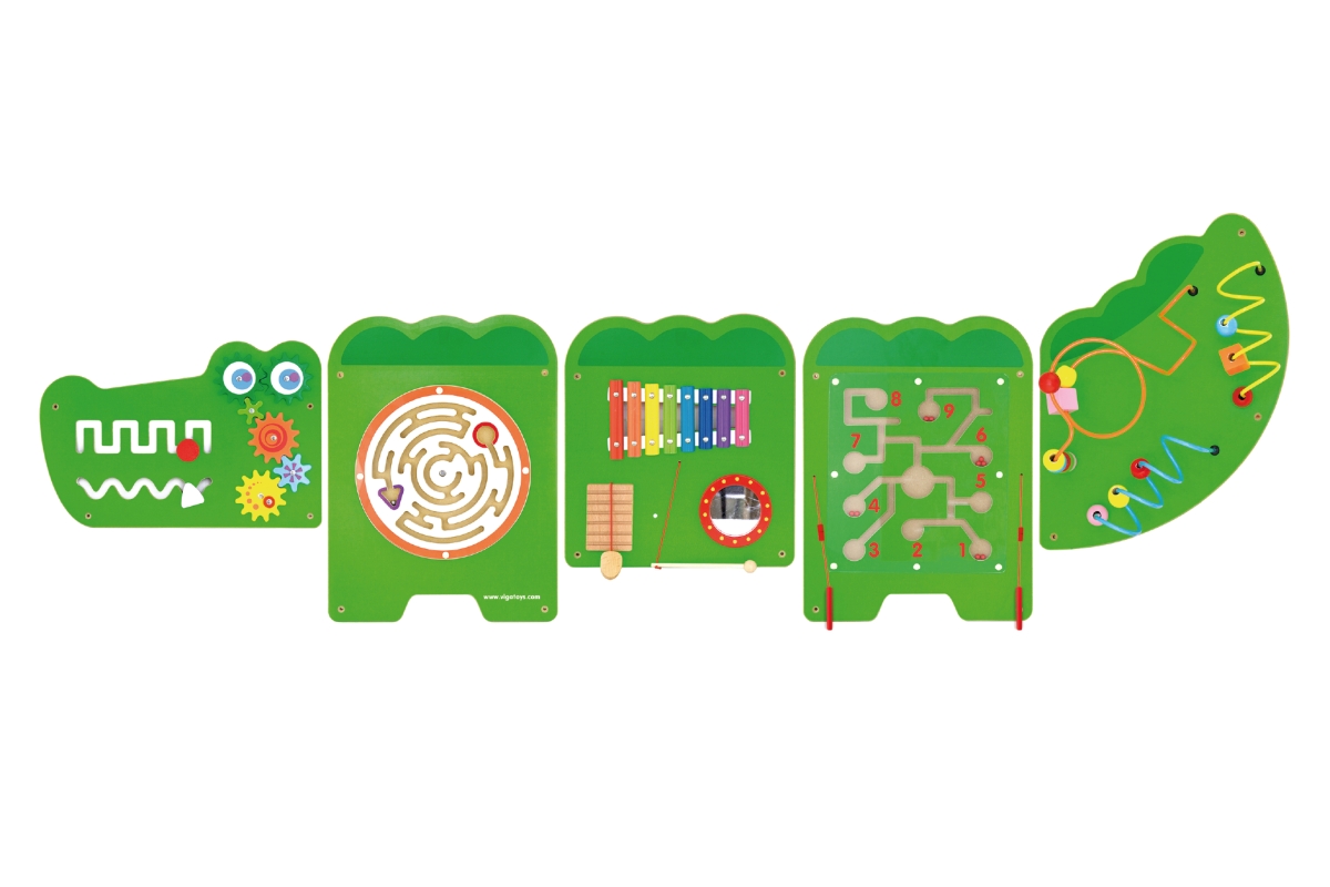 VIGA Dřevěná nástěnná hra Krokodýl
