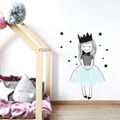 Yokodesign Nálepka na zeď – barevné postavičky – princezna Amálka Velikost: maxi – XL