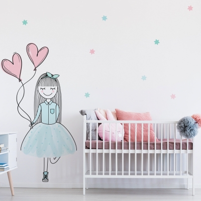 Yokodesign Nálepka na zeď – barevné postavičky – veselá Alenka Velikost: maxi – XL