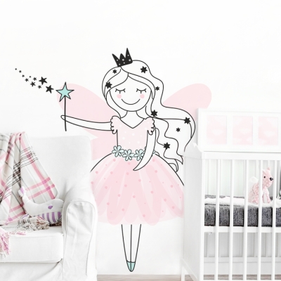 Yokodesign Nálepka na zeď – barevné postavičky – víla Zuzka Velikost: maxi – XL