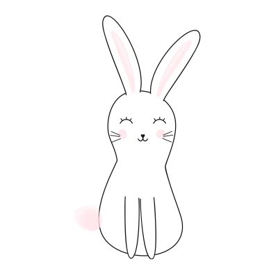 Yokodesign Nálepka na zeď – barevné postavičky – králíček Velikost: střední – M