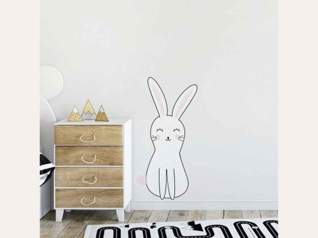 Yokodesign Nálepka na zeď - barevné postavičky - králíček Velikost: střední - M