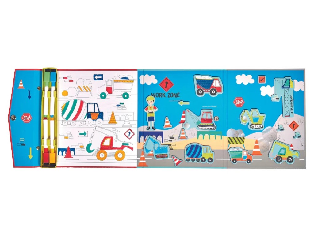 Floss&Rock Multifunkční magnetická hra 4v1 – Na stavbě