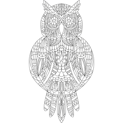 Yokodesign Nástěnná samolepka – krajková sova barva: sv. modrá, Velikost: XXL