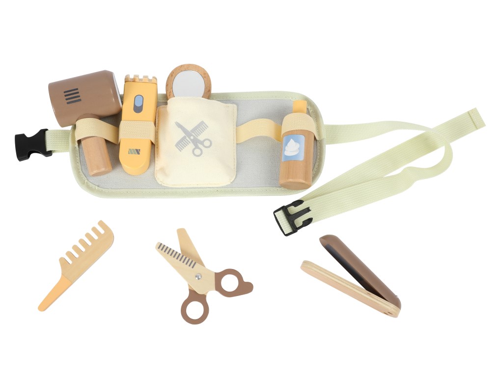 eliNeli Dřevěný kadeřnický set pro děti s opaskem