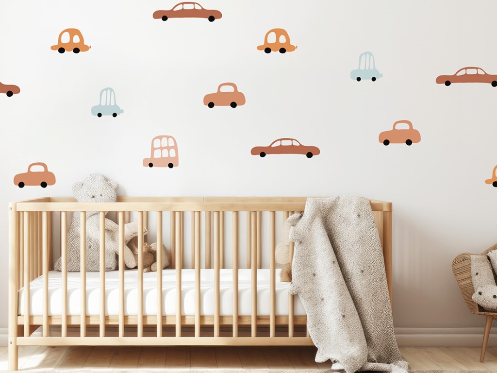 Pastelowe Love Samolepky na zeď – Boho autíčka varianta: I