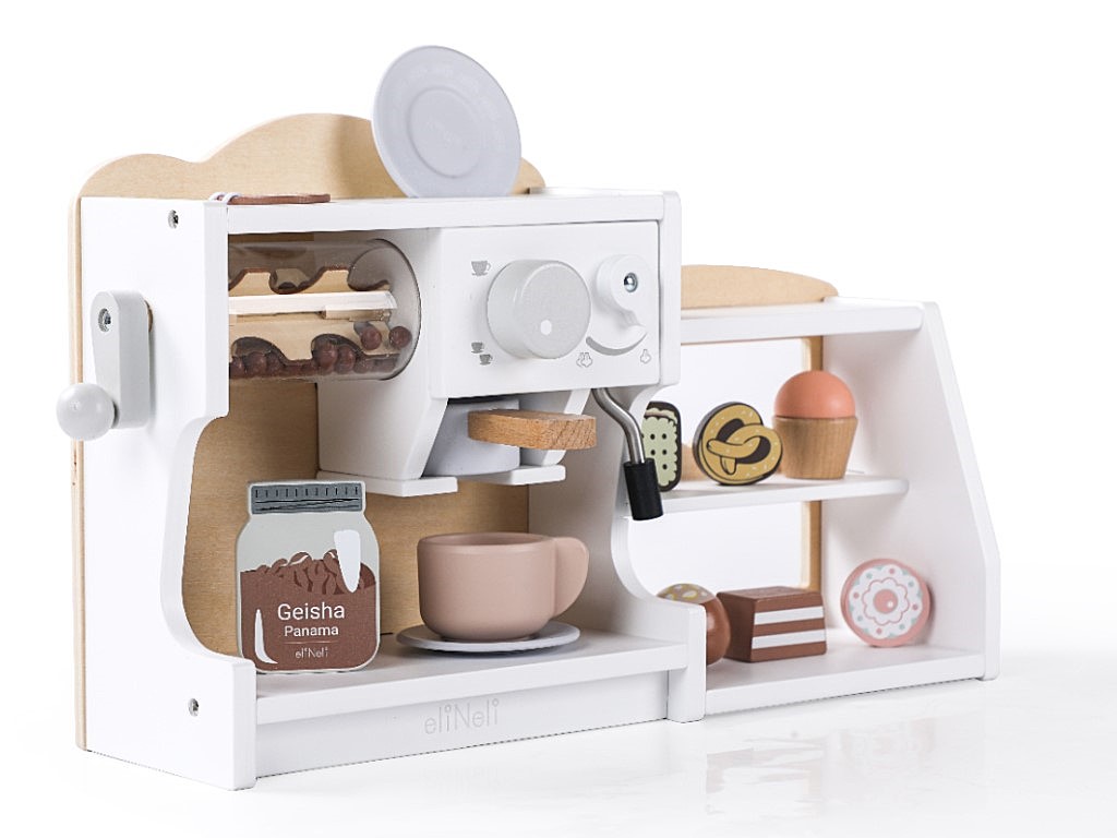 eliNeli Velký dřevěný kávovar a obchod 2v1