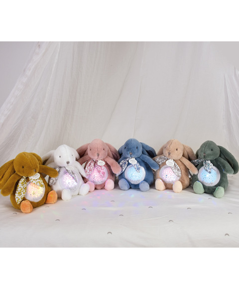 Doudou et Compagnie Noční projektor králíček bílý