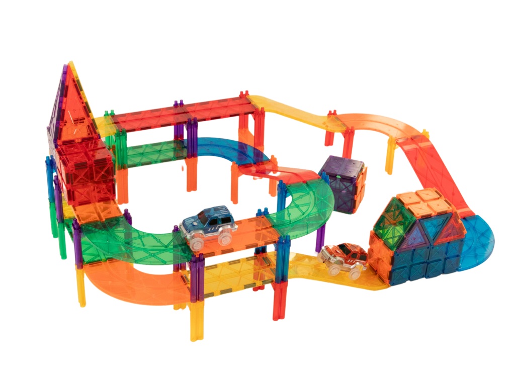 eliNeli Magnetická stavebnice EliFix fresh – autodráha 100 ks