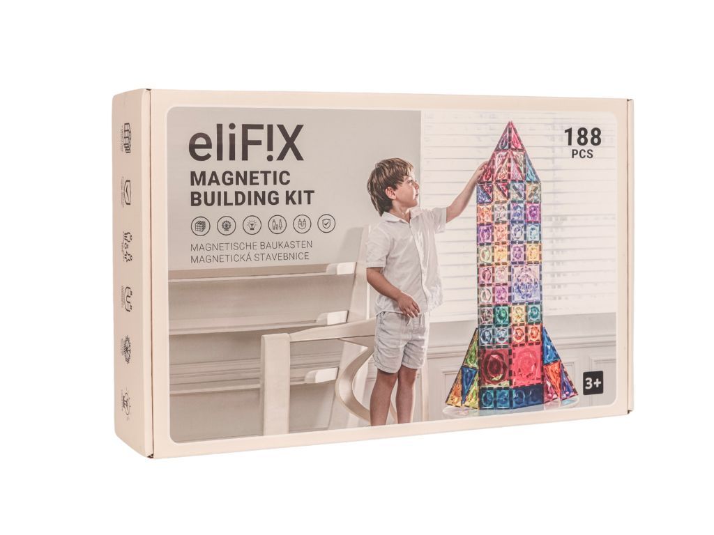 eliNeli Magnetická stavebnice EliFix pastel - 188 ks