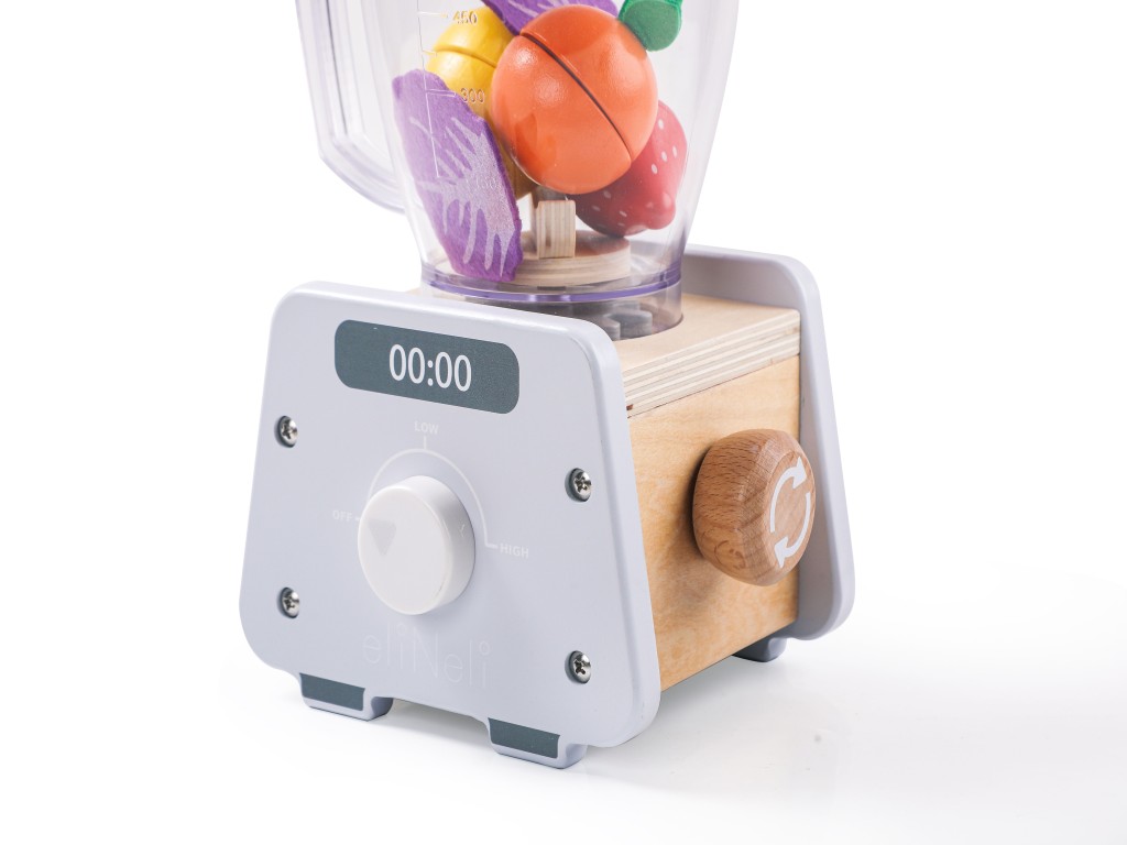 eliNeli Dětský dřevěný smoothie mixér s příslušenstvím