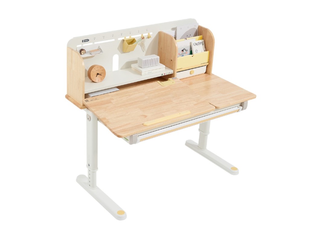 eliNeli Rostoucí dětský psací stůl sklopný – žlutý