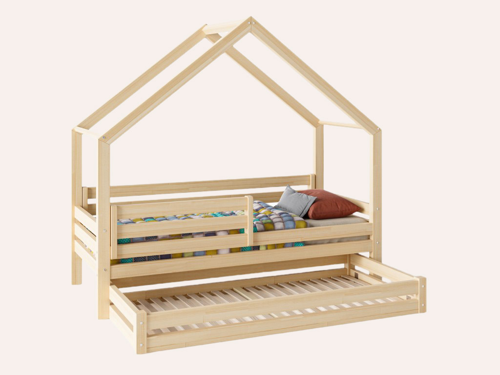 ELIS DESIGN Domečková postel dominant s šuplíkem a zábranami premium 90x200 cm -  BAZAR