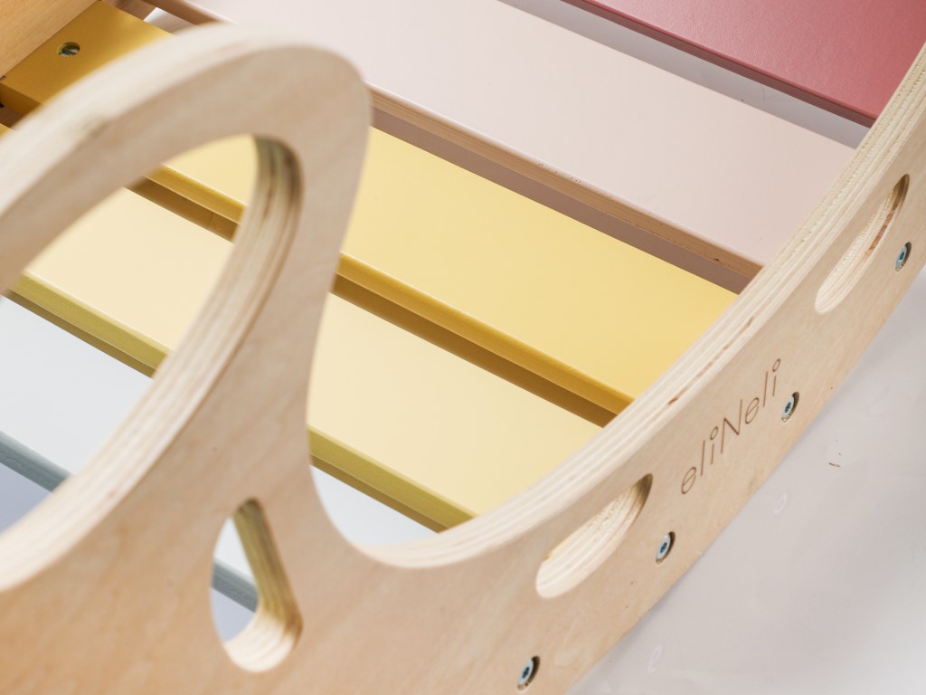 eliNeli Dřevěná montessori houpačka 5v1 - pastel BAZAR (obrázek 6)