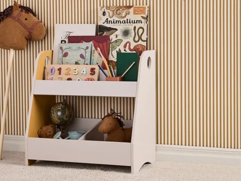 Kid’s Concept Dětská knihovna a regál – šedá/hořčice