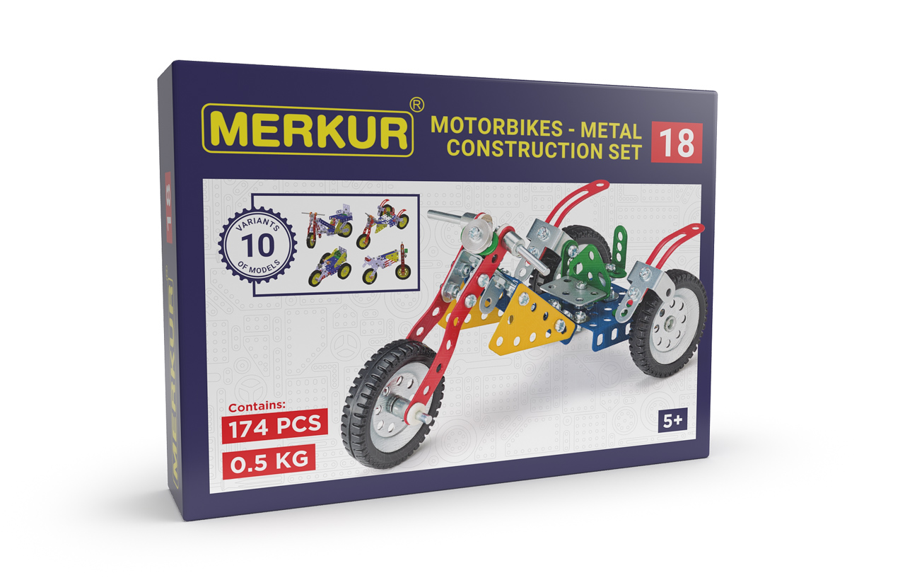 Merkur - stavebnice Merkur 018 Motocykly, 174 dílů, 10 modelů
