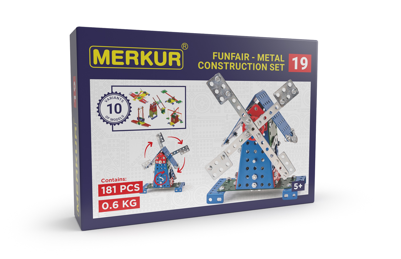 Merkur - stavebnice Merkur 019 Mlýn, 181 dílů, 10 modelů