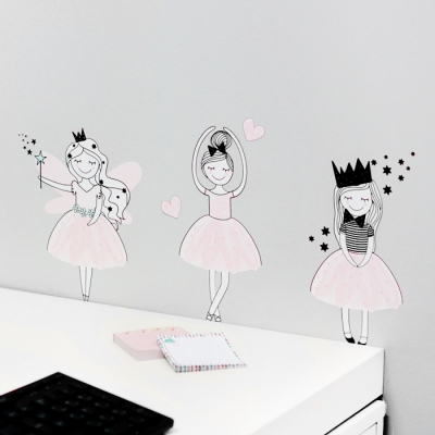 Yokodesign Nálepka na zeď – barevné postavičky – baletka Hanka Velikost: střední – M