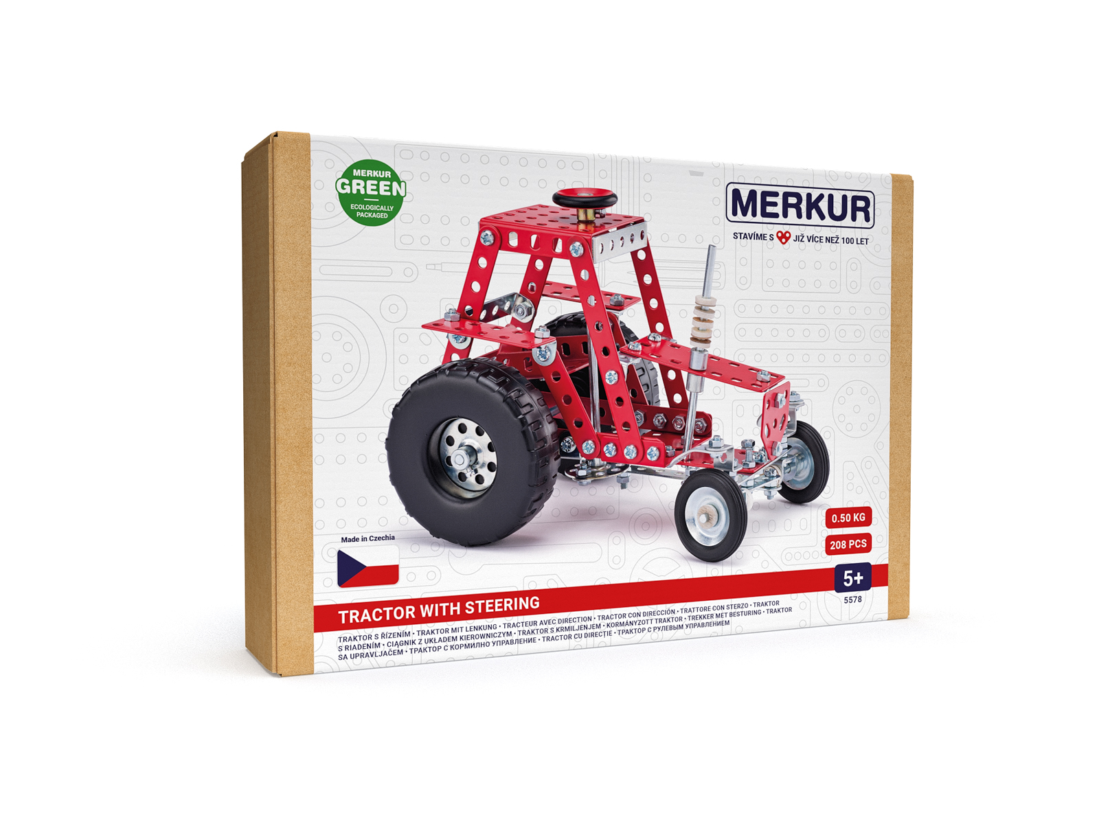 Merkur - stavebnice Merkur 057 Traktor s řízením, 205 dílů