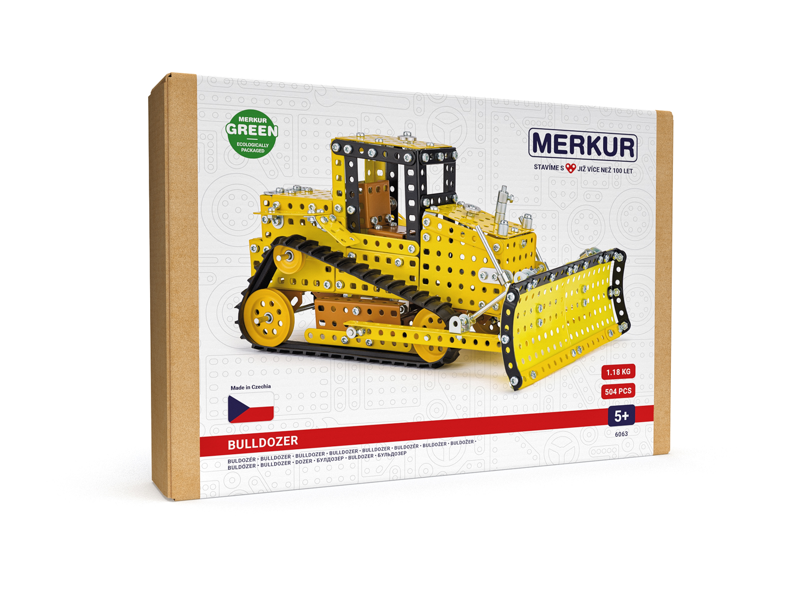 Merkur - stavebnice Merkur - Buldozer, 504 dílků