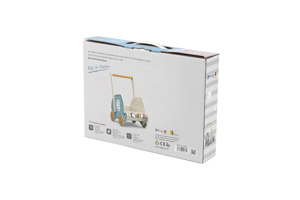 PolarB Dřevěné chodítko – slon