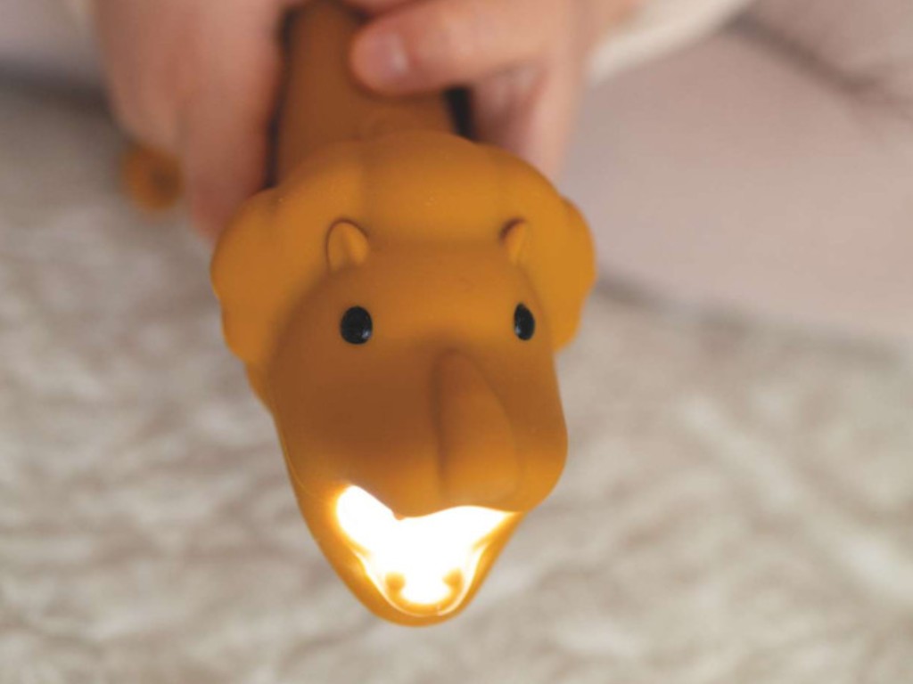 Rabbit & Friends Dětská silikonová svítilna – lev