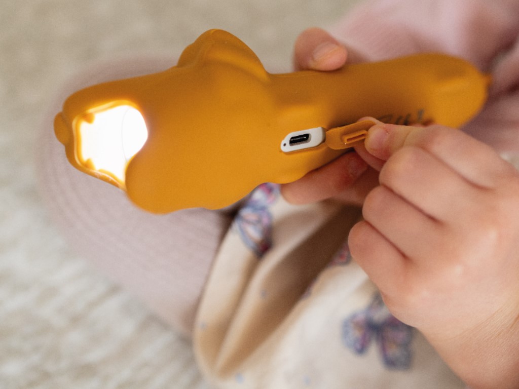 Rabbit & Friends Dětská silikonová svítilna – lev