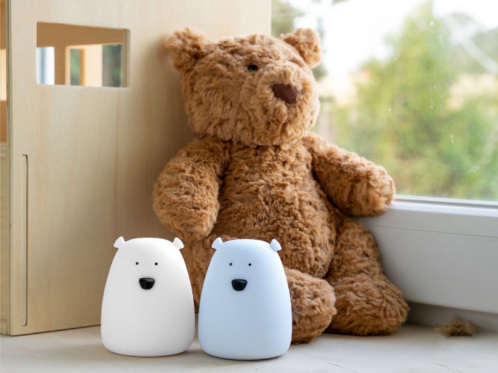 Rabbit & Friends Set dotykových mini lampiček Medvídek – modrá a bílá