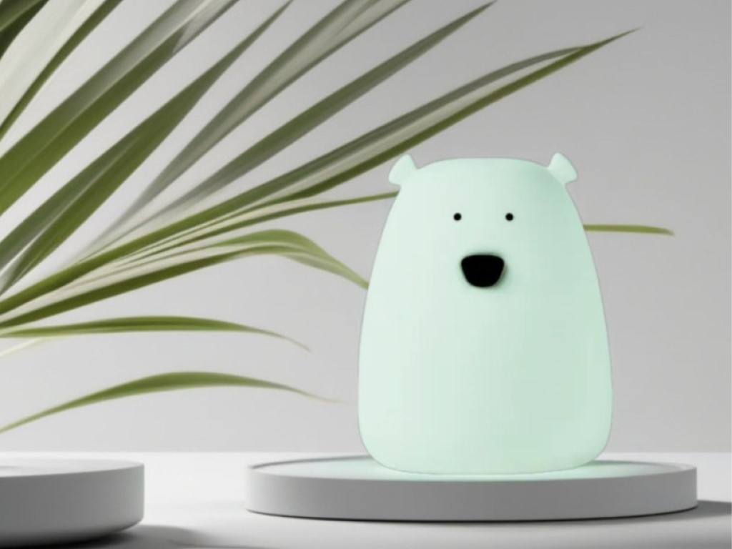 Rabbit & Friends Set dotykových mini lampiček Medvídek – zelená a bílá