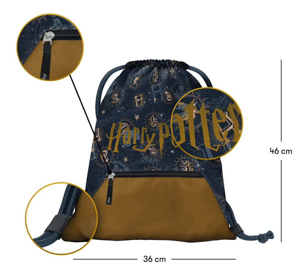 BAAGL Sáček na přezůvky s kapsou Harry Potter Bradavice (obrázek 3)