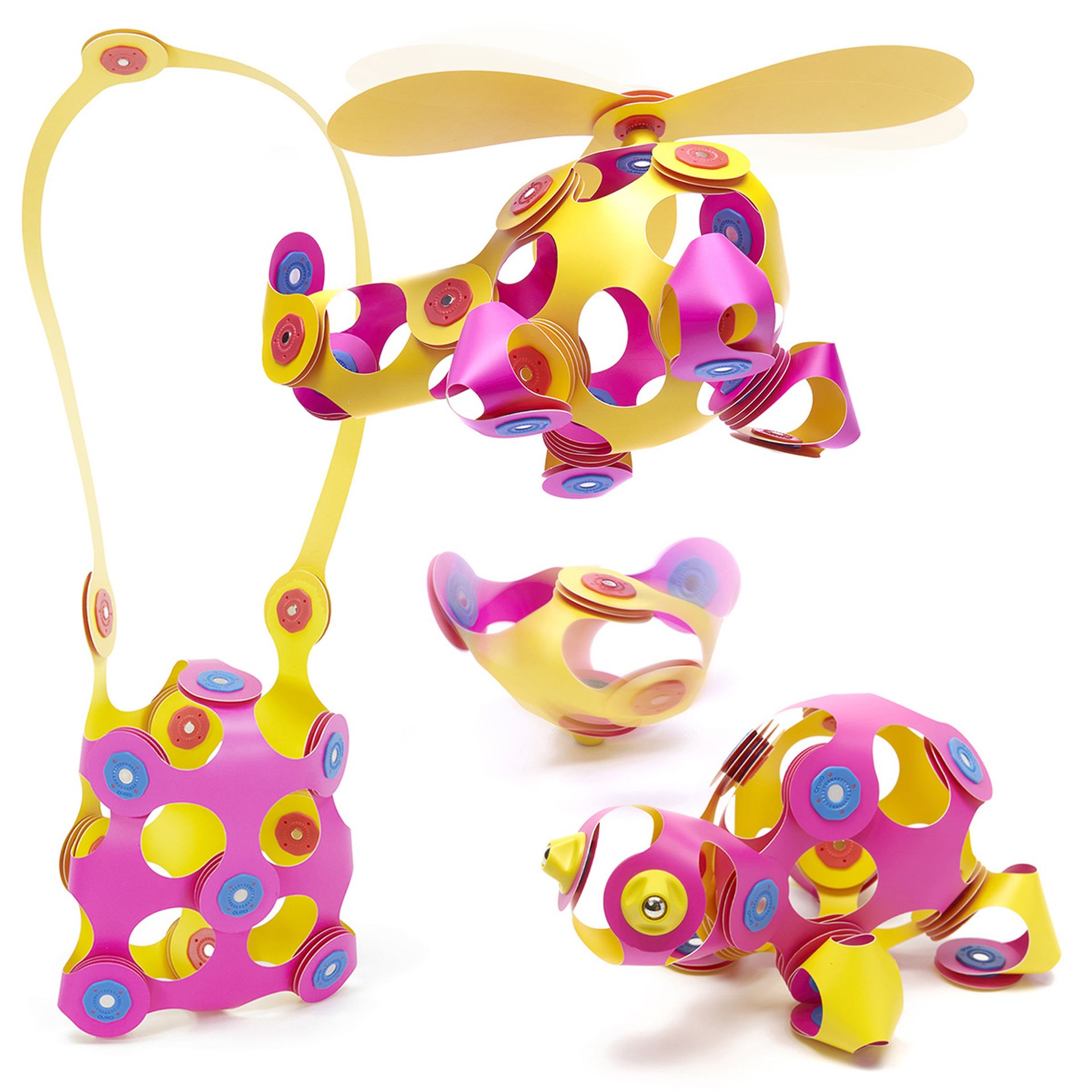 CLIXO Crew Pink & Yellow – magnetická stavebnice 30 kusů