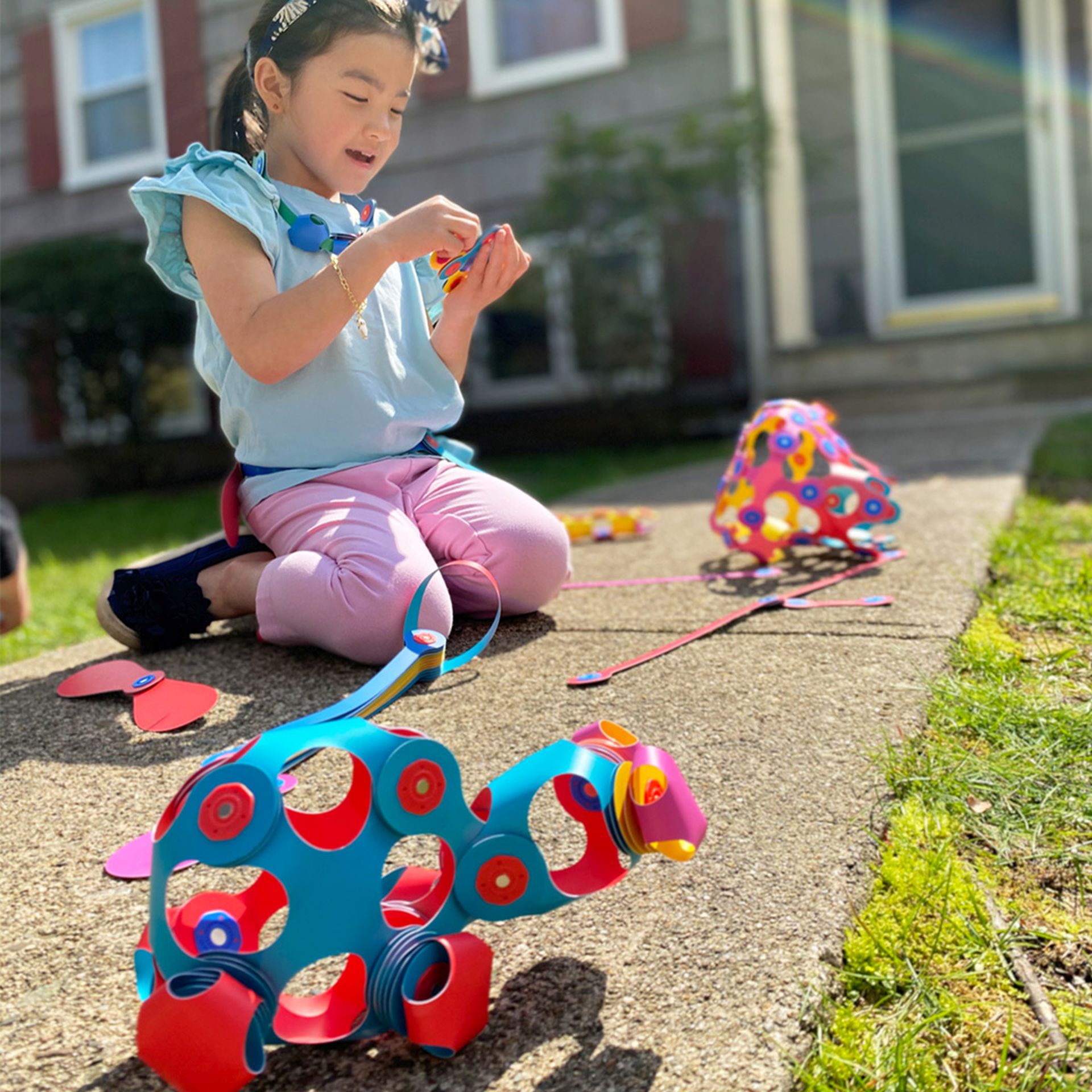 CLIXO Crew Pink & Yellow – magnetická stavebnice 30 kusů