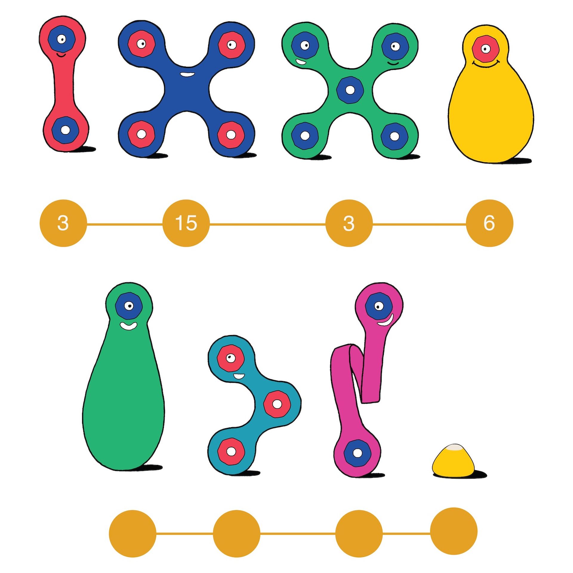 CLIXO Rainbow – magnetická stavebnice 42 kusů