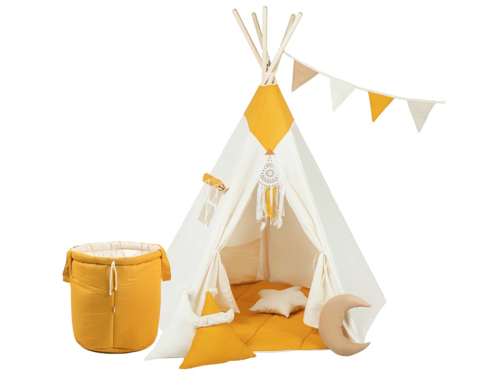 Levně ELIS DESIGN Set teepee stan Sluneční záře - čtvercové provedení, varianta Luxury - BAZAR