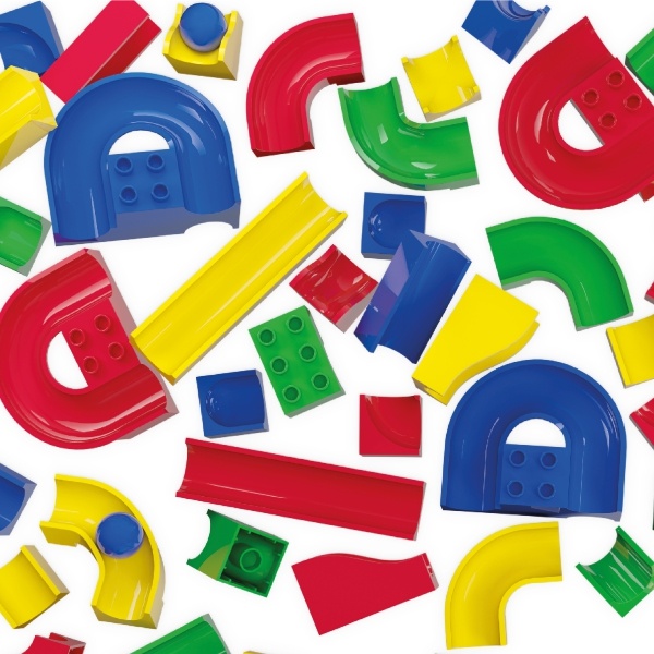 HUBELINO Kuličková dráha – set bez kostek 128 ks