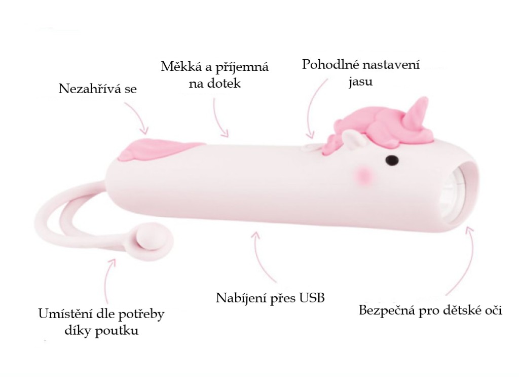 Rabbit & Friends Dětská silikonová svítilna – jednorožec
