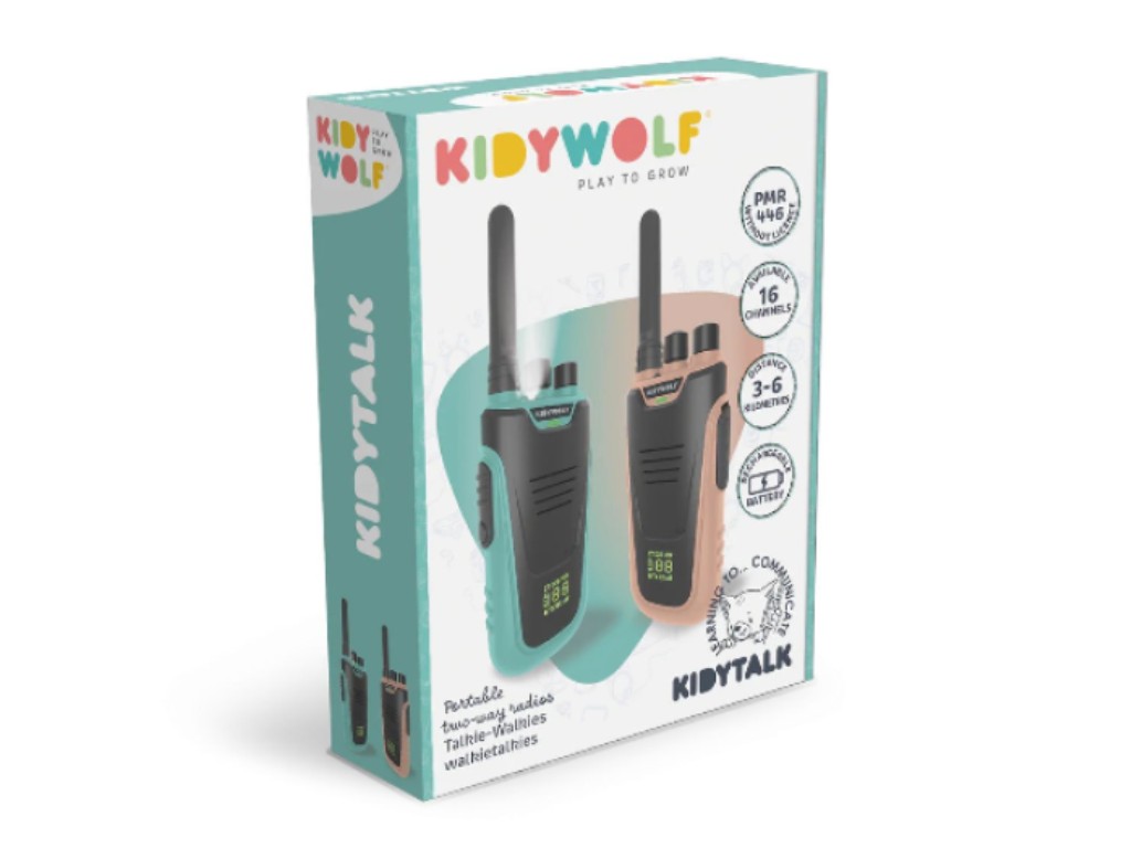 Kidywolf Dětské vysílačky KIDYTALK – modrá/béžová