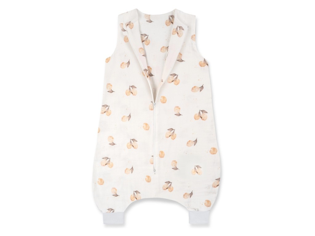 ELIS DESIGN Mušelínový spací pytel s nohavicemi – citrony