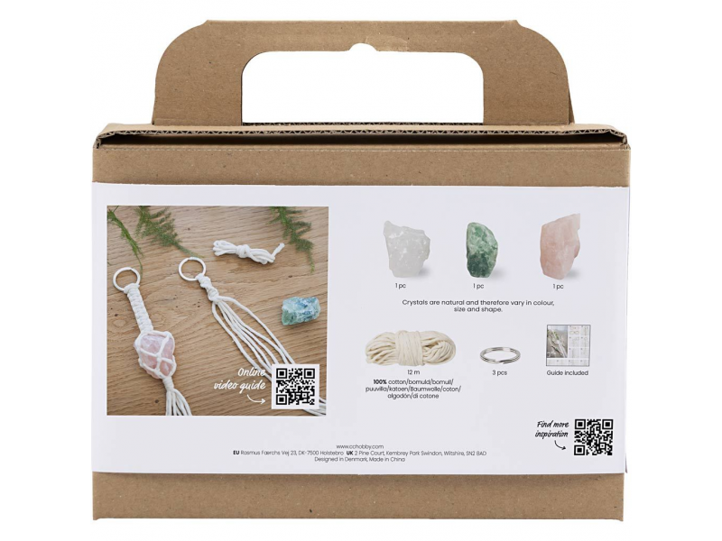 Creativ Company Kreativní sada – Macramé klíčenky s krystaly