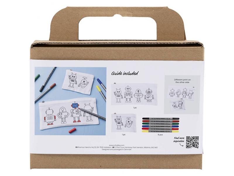 Creativ Company Kreativní sada – Textilní taštičky s roboty