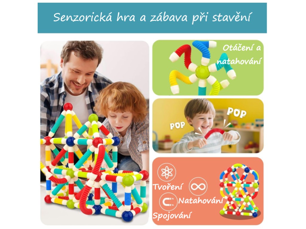 Ulitu Magnetická stavebnice Husí krky - 86 ks (obrázek 3)
