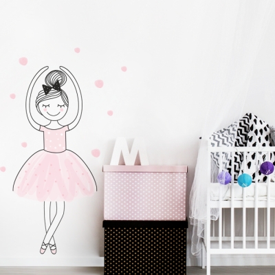 Yokodesign Nálepka na zeď – barevné postavičky – baletka Hanka – maxi – XL – BAZAR