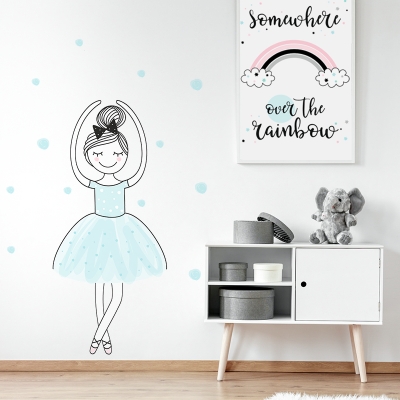 Yokodesign Nálepka na zeď - barevné postavičky - baletka Hanka - maxi - XL - BAZAR